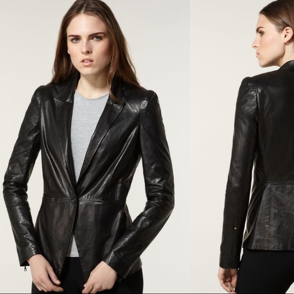 Elizabeth and James Featherweight Leather Blazer - Picture 2 of 10